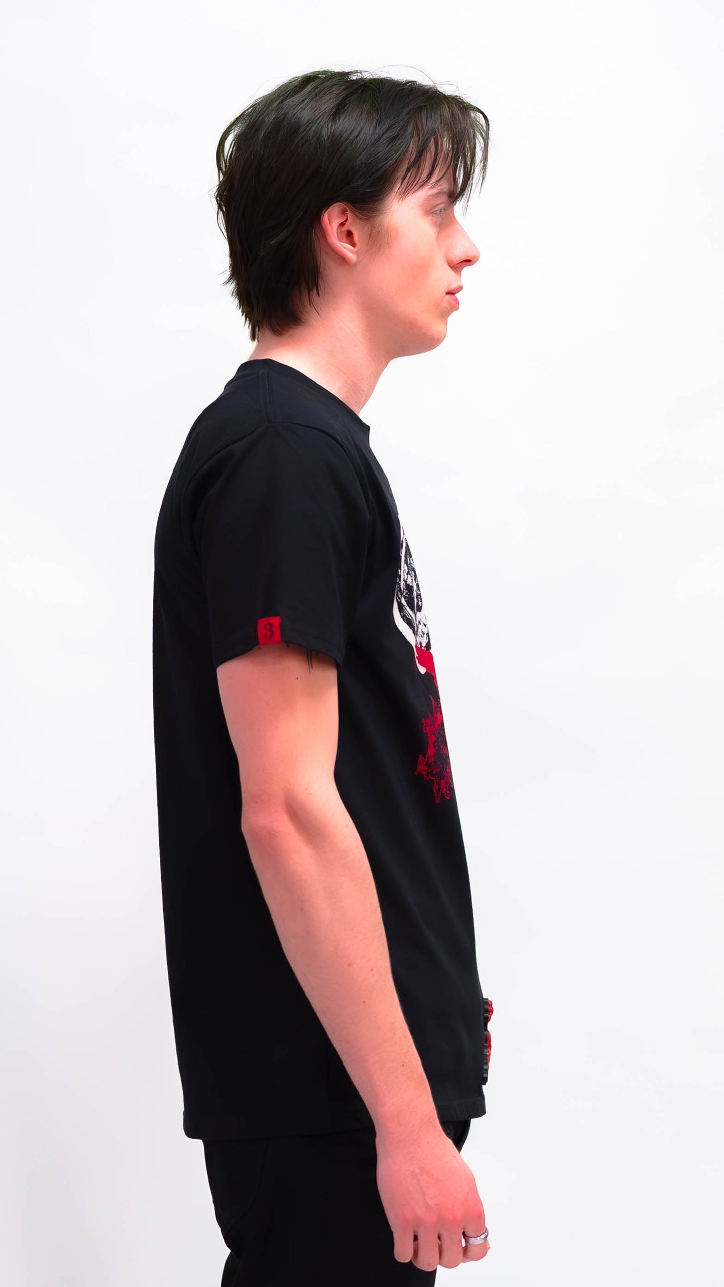3GOODHEART Black Streetwear Graphic T-Shirt