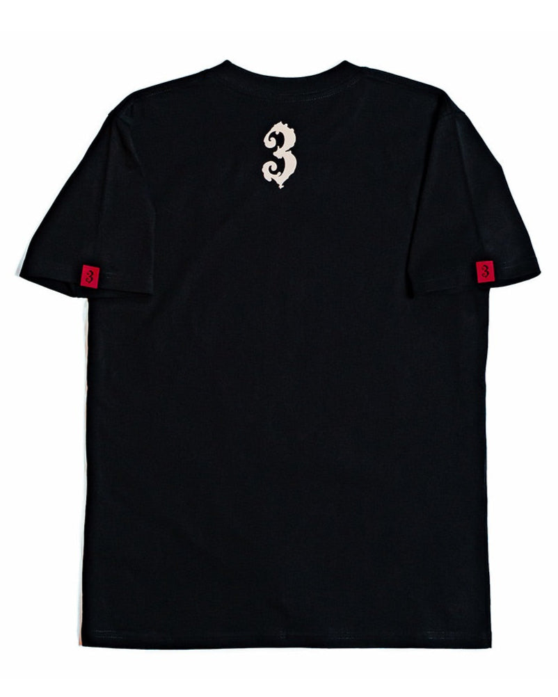 Streetwear cotton shirt with embroidered teacup art