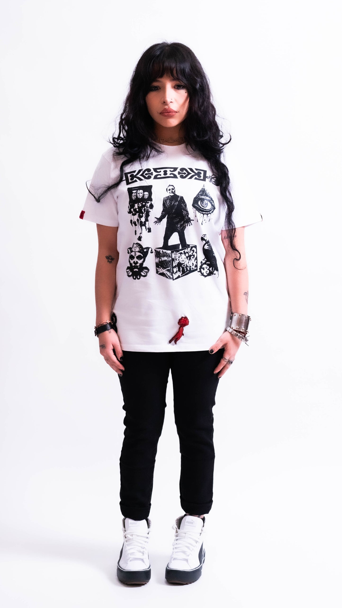 DRIFT3R white relaxed fit shirt with bold Trifle design