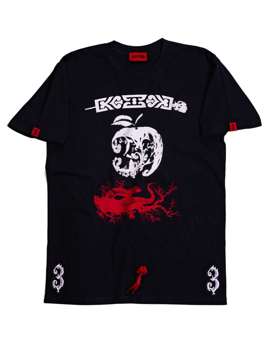 DRIFT3R 3FORBIDDENFRUIT black graphic T-shirt