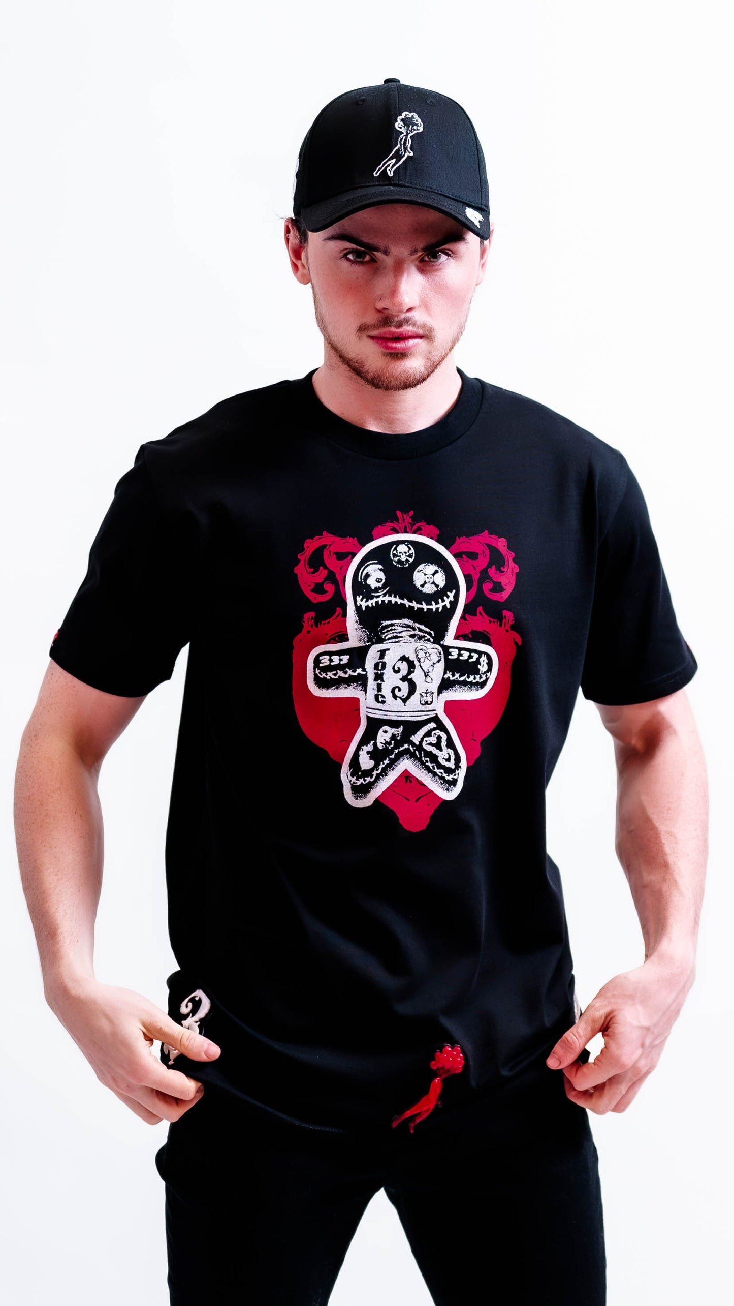 3VENOMVOO Black Streetwear Graphic T-Shirt