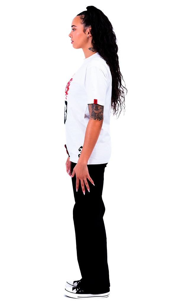 3Maverick White Graphic Streetwear T-Shirt