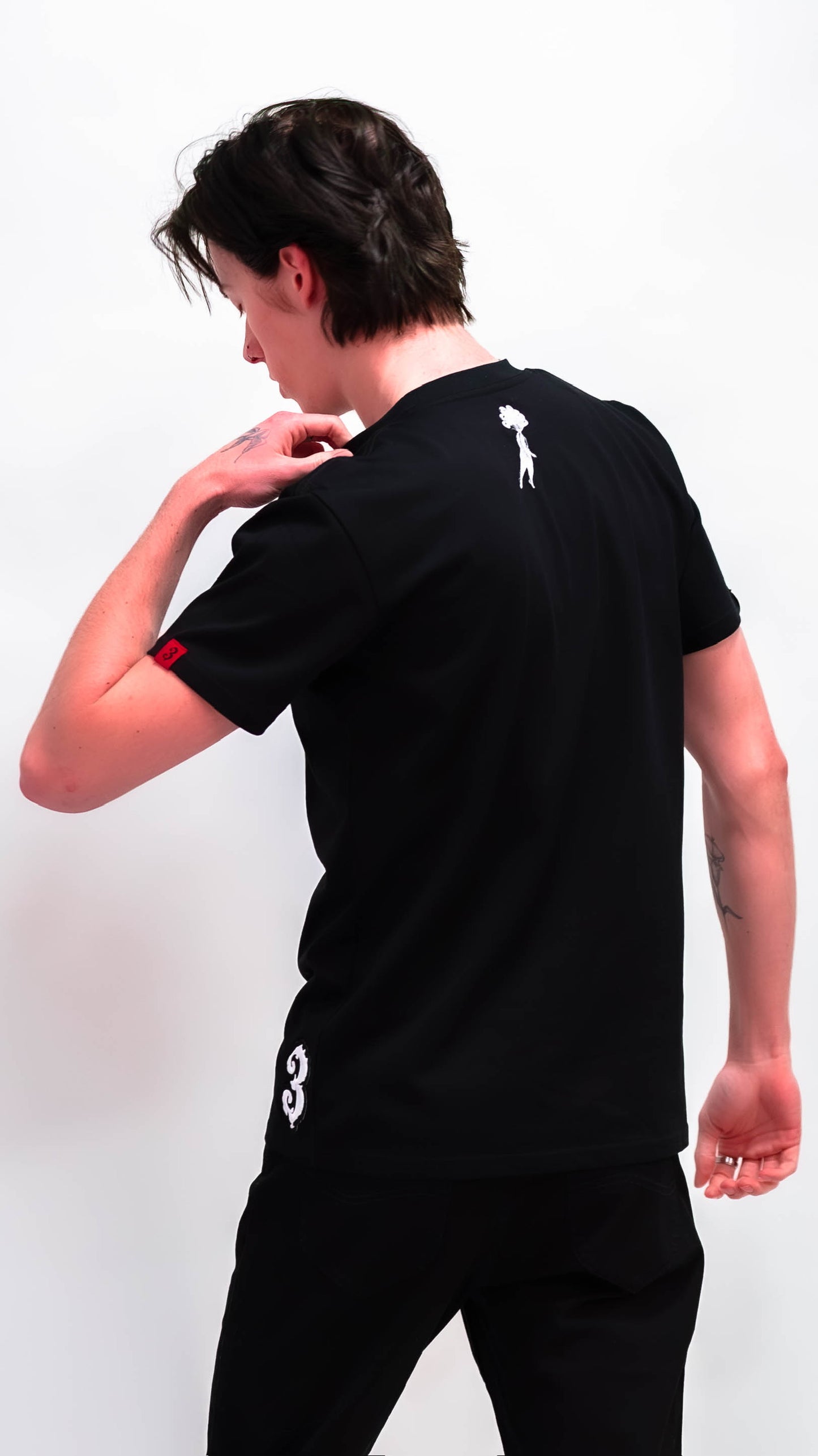 3GOODHEART Black Streetwear Graphic T-Shirt