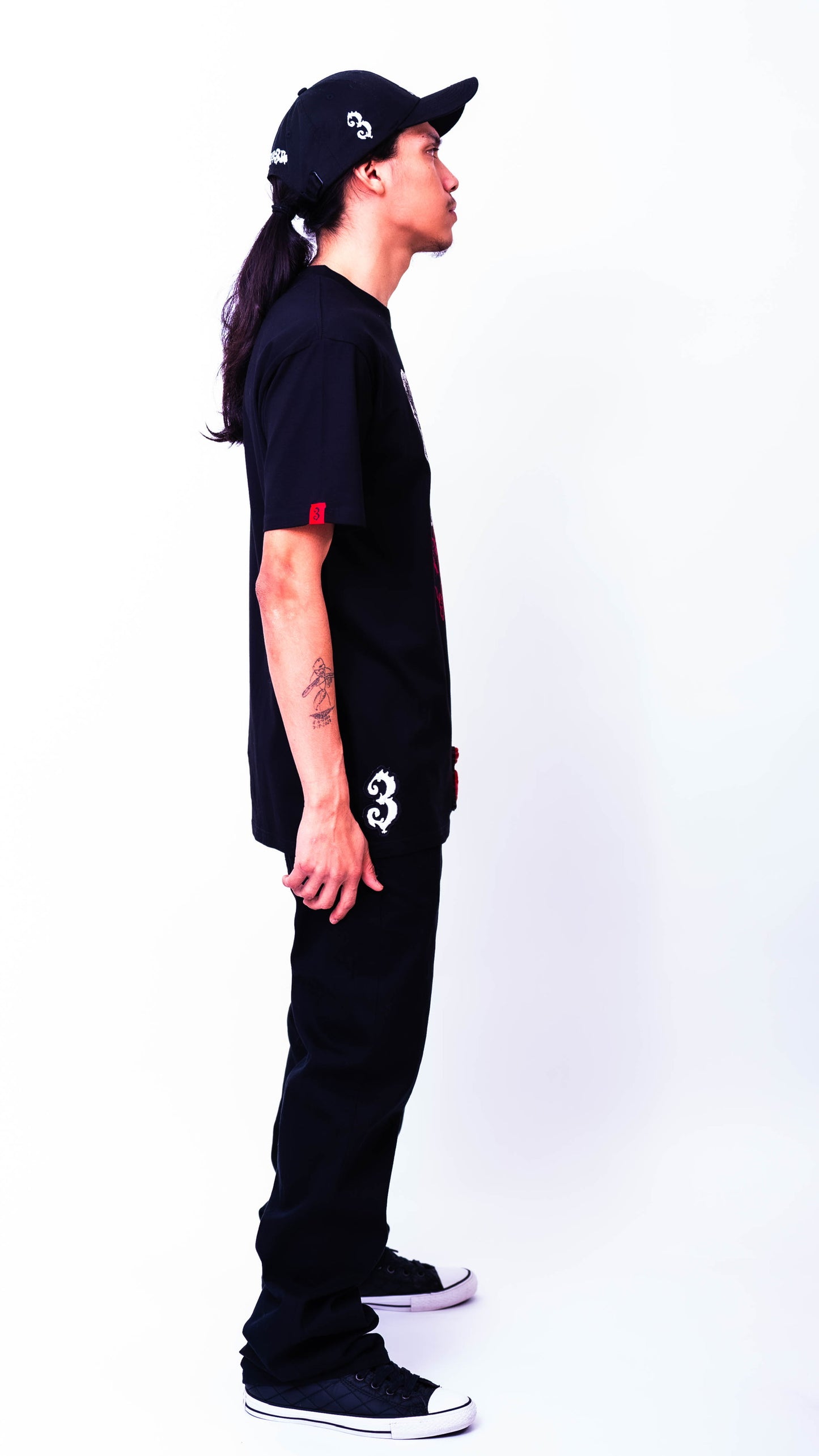 3KHRYSOMALLOS Black Streetwear Graphic T-Shirt