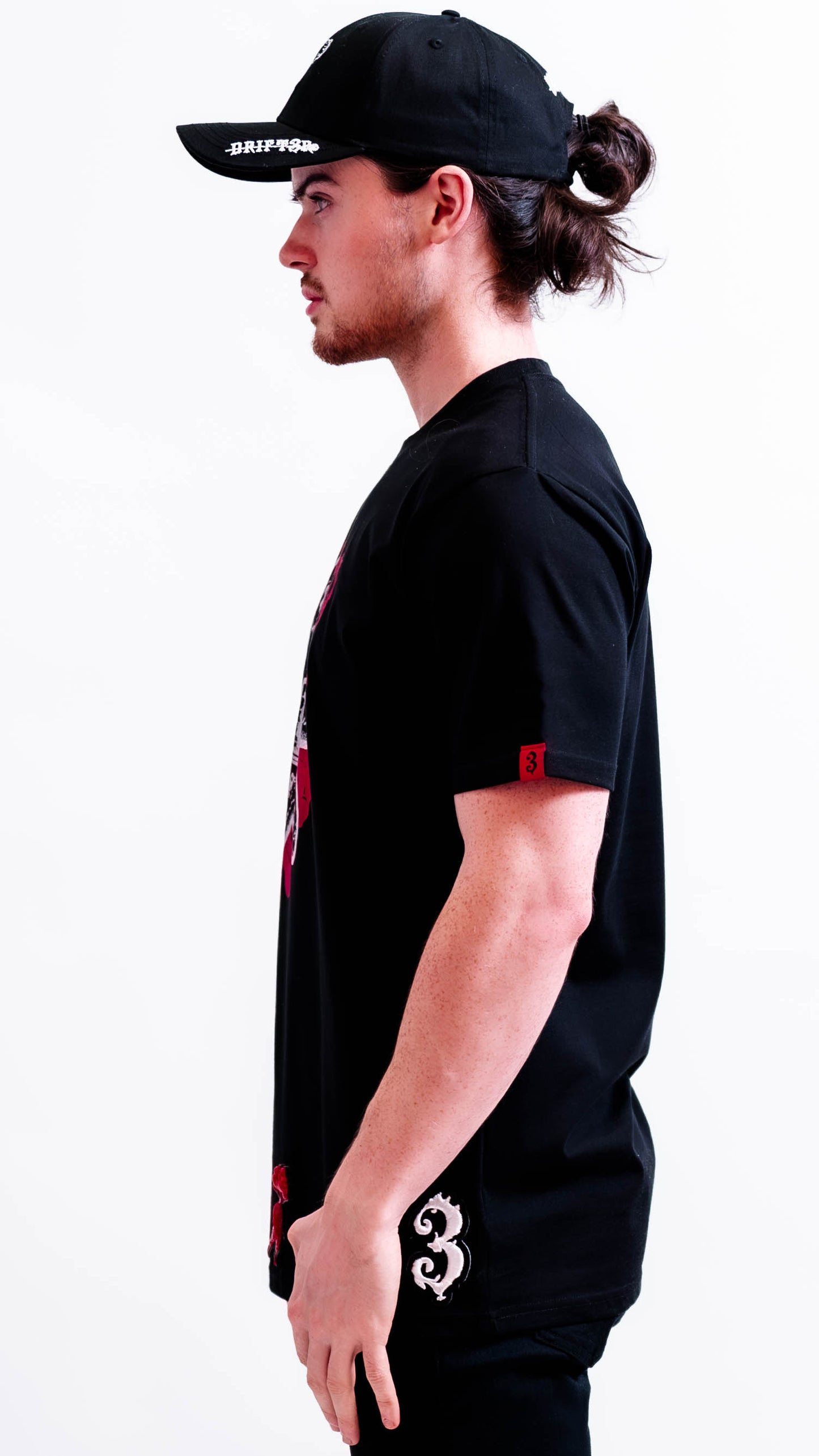 3VENOMVOO Black Streetwear Graphic T-Shirt