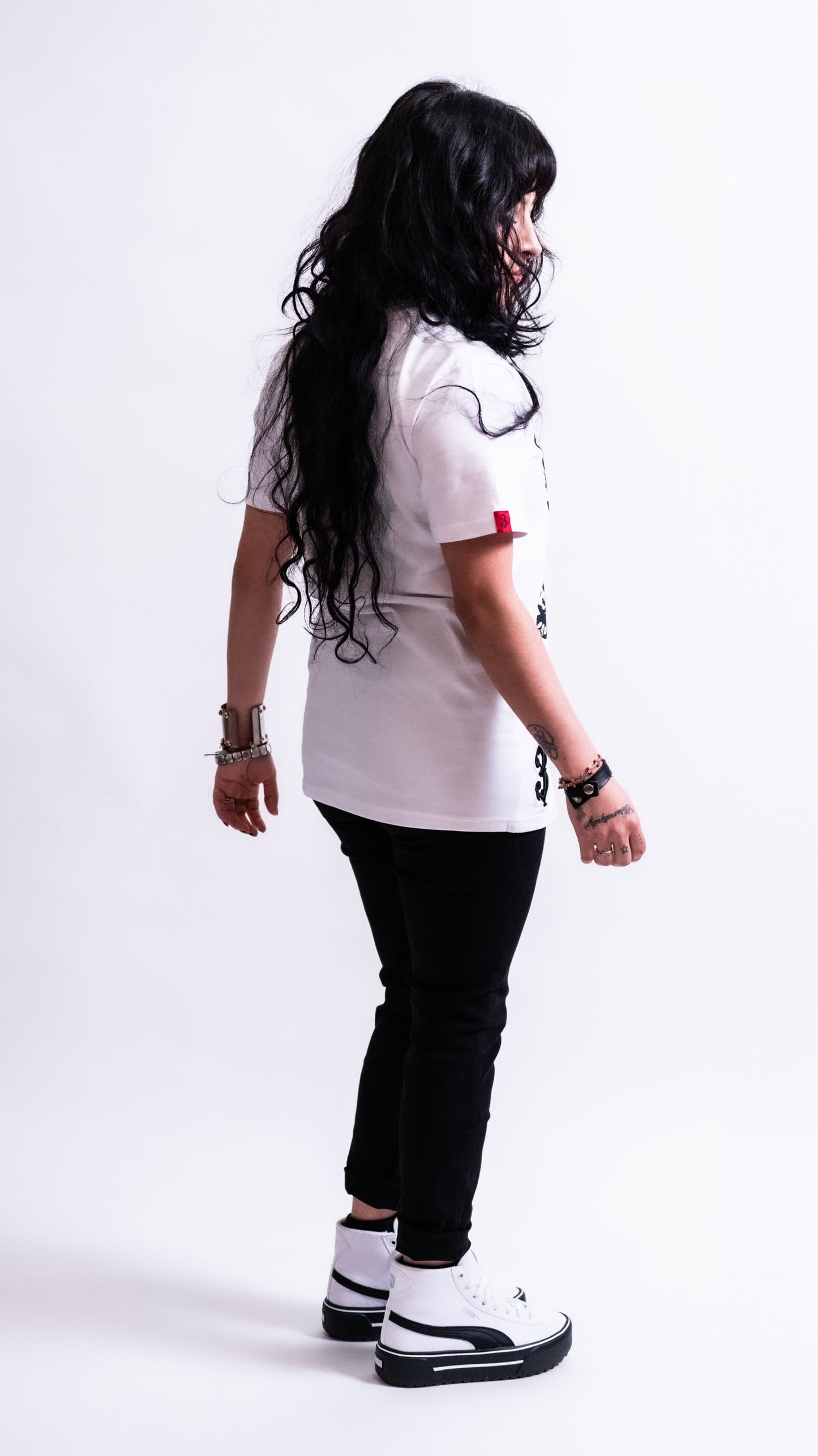 3TRIFLE White Streetwear Graphic T-Shirt
