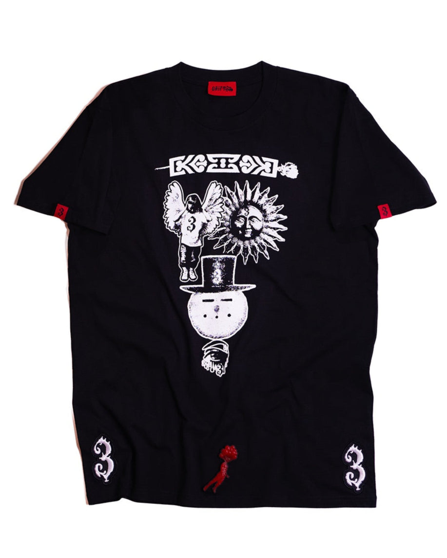 DRIFT3R 3NOVELTY black heavyweight graphic T-shirt