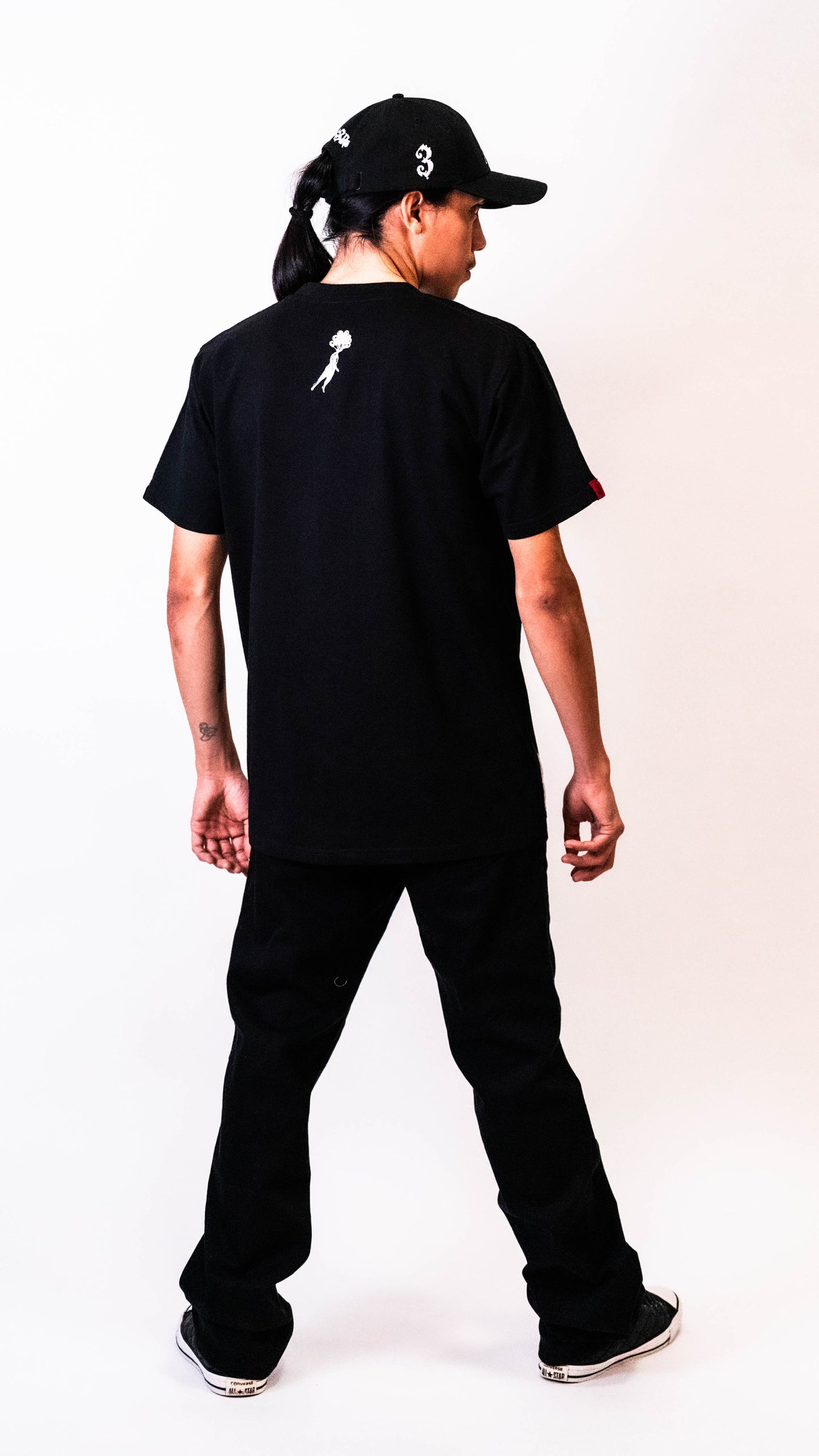 3CURIO Black Streetwear Graphic T-Shirt