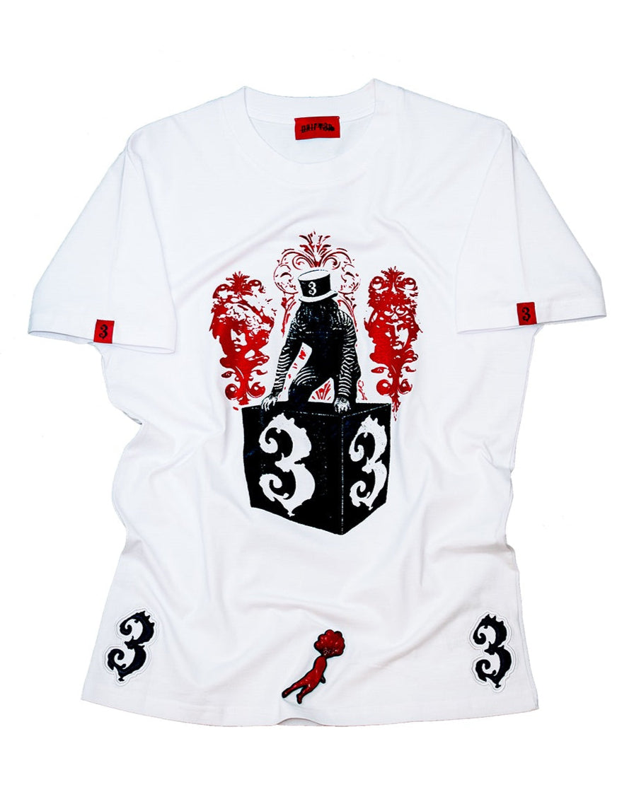 DRIFT3R 3MAVERICK white relaxed fit cotton T-shirt
