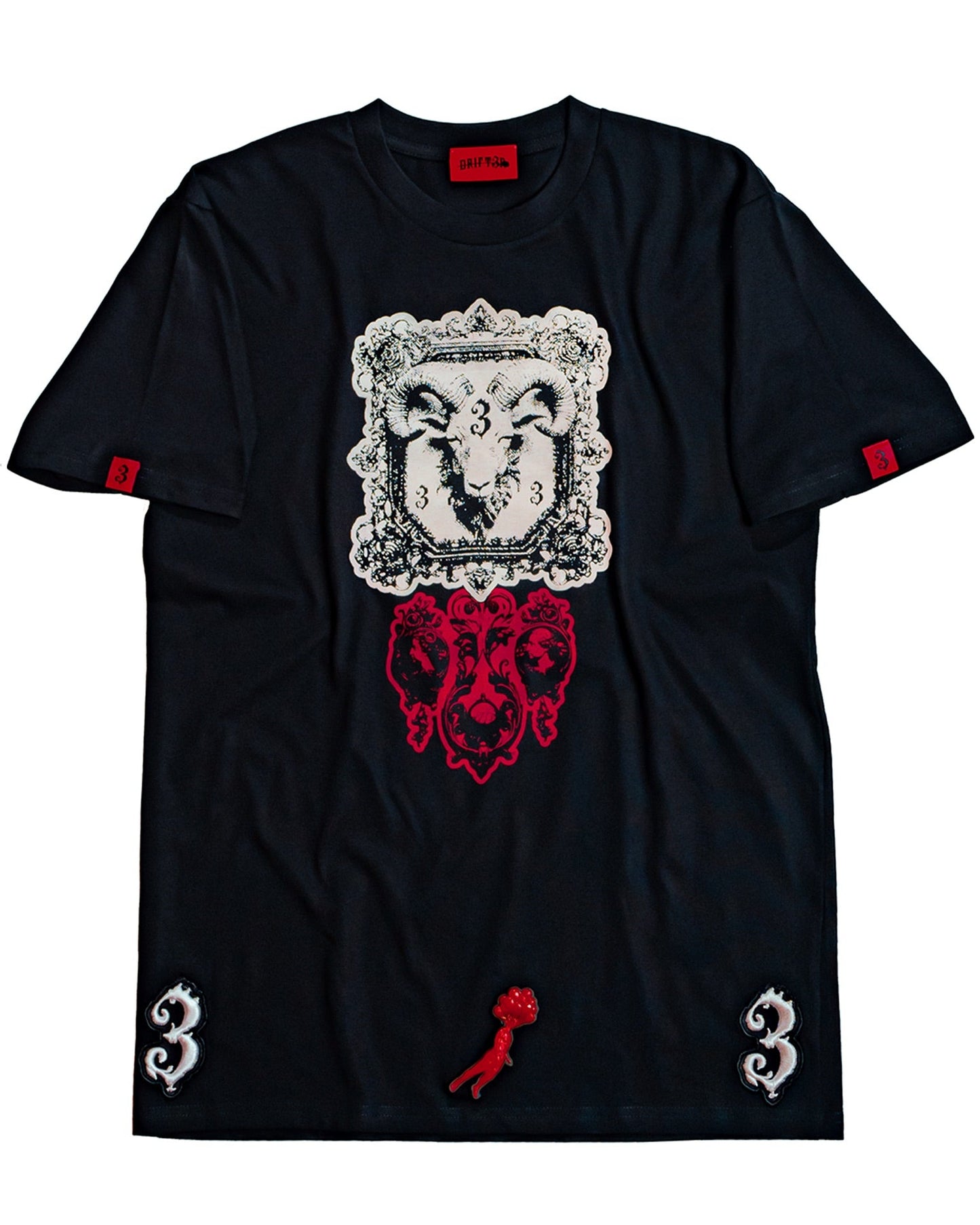 DRIFT3R 3KHRYSOMALLOS black cotton T-shirt