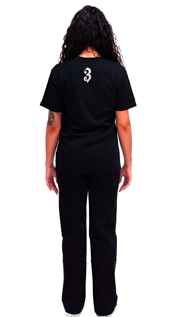 3MAVERICK Black Streetwear Graphic T-Shirt