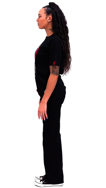 3MAVERICK Black Streetwear Graphic T-Shirt